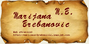 Marijana Brebanović vizit kartica